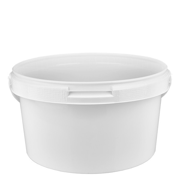 Seau 3.5L en plastique blanc PP sans couvercle