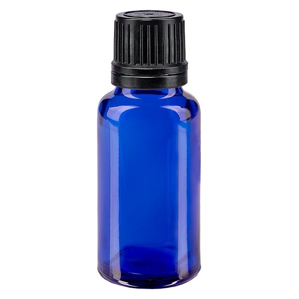 [Pack] 10 x Flacon en verre bleu 50 ml, filetage DIN 18 avec bouchon et  pompe spray